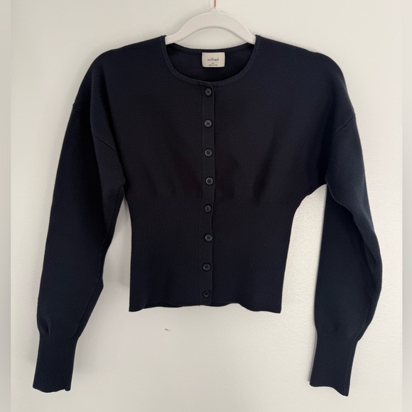 Aritzia Wilfred Golightly Cardigan Navy XS – Wonder Yarn Button Front Fitted - Picture 4 of 10